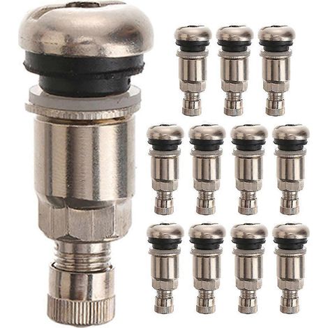 Set Mit 12 Autoreifenventilkappen, Ventilabdeckungen Aus Edelstahl – 4,4 X 1,7 X 0,9 Cm – Gold
