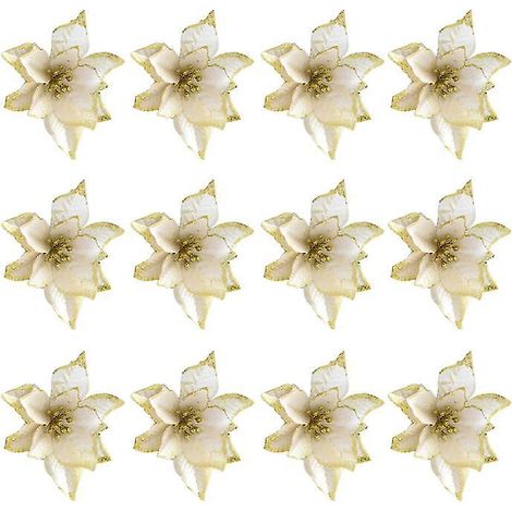 24 Künstliche Glitzerblumen