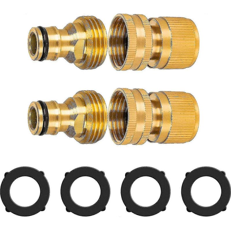 Schnellkupplung Für 3/4-zoll-gartenschlauch, Männliche Und Weibliche Anschlüsse (2er-pack)