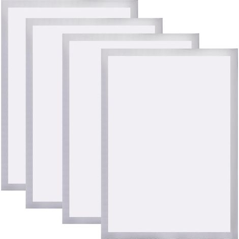 Set Mit 4 Selbstklebenden Magnetischen Bilderrahmen Für Fotos Und Tafeln – 40 X 30 Cm – Silber