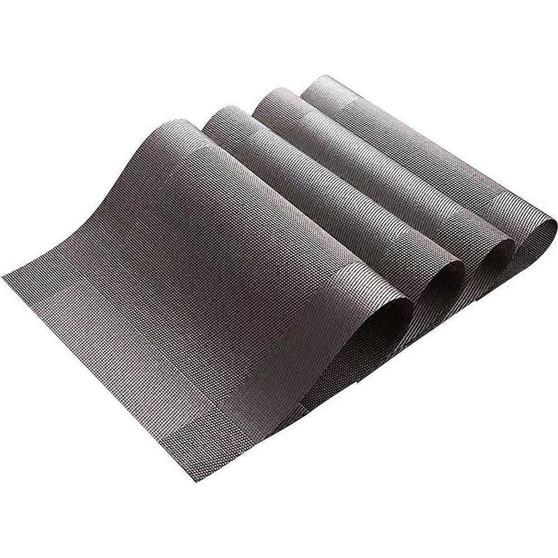 Set Mit 4 Wärmeisolierenden Platzsets, Rutschfeste Untersetzer (silber) – 45 X 30 Cm – Silber