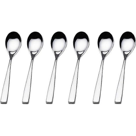 6-teiliges Set Aus Kreativem Edelstahl 304: Teelöffel, Dessertlöffel Und Suppenlöffel – 15,40 X 2,80 X 0,50 Cm – Silber
