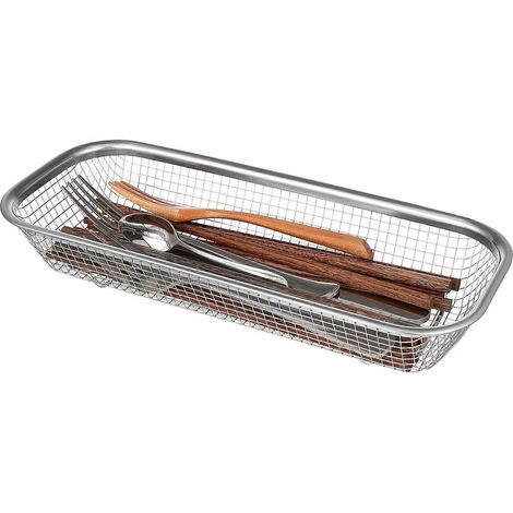 Besteckhalter, Essstäbchenhalter, Abtropfkorb, Bestecktrockengestell Für Küchendesinfektionsschränke – 32,00 X 12,50 X 5,50 Cm – Silber