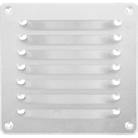 Quadratisches Lüftungsgitter Mit Lamellen, Luftrückführungsgitter Aus Edelstahl – 15,50 X 15,50 X 0,60 Cm – Silber