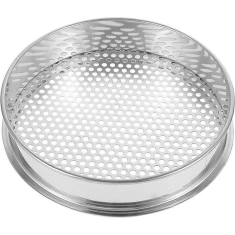 Rundes Edelstahlsieb Zum Sieben Von Erde, Metallsieb Für Den Hausgebrauch – 20,00 X 20,00 X 5,50 Cm – Silber