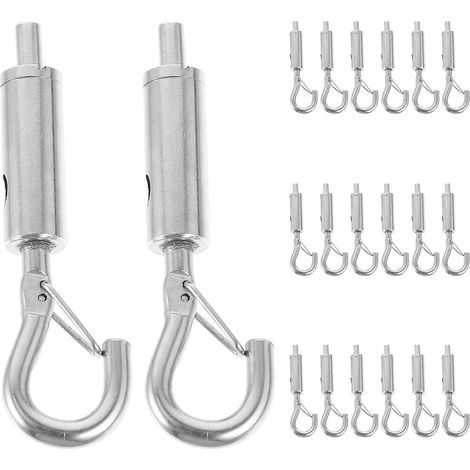 Packung Mit 20 Hakenspannern Für Sonnensegel-aufhängungskabel – 6,1 X 1,8 Cm – Silber
