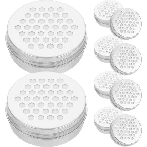 Set Mit 10 Lufterfrischer-diffusorboxen Aus Aluminium, Inklusive Diffusorständer. – 6,80 X 6,80 X 2,60 Cm – Silber 2