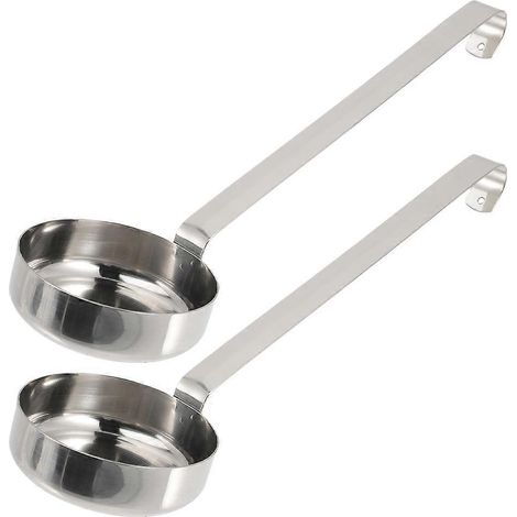 Set Aus 2 Langstieligen Saucenlöffeln Aus Edelstahl Für Die Küche, Ideal Zum Servieren Von Saucen, Öl Und Pizza. – 26,80 X 7,30 X 7,30 Cm – Silber
