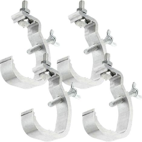 4 Robuste Aluminium-leuchtenklemmen Mit Klemmhaken. – 12,00 X 7,00 X 2,00 Cm – Silber