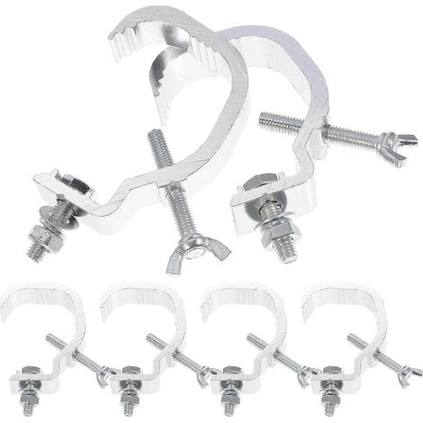 Set Mit 6 Aufhängehaken Aus Aluminiumlegierung Für Bühnenbeleuchtung, Befestigungen Für Bühnenlampen – 11,00 X 6,80 X 1,90 Cm – Silber