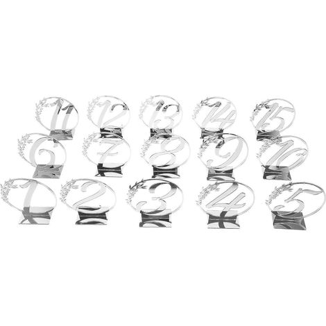 15 Nummerierte „reserviert“-schilder Für Hochzeiten – 10,2 X 9,8 X 0,2 Cm – Silber