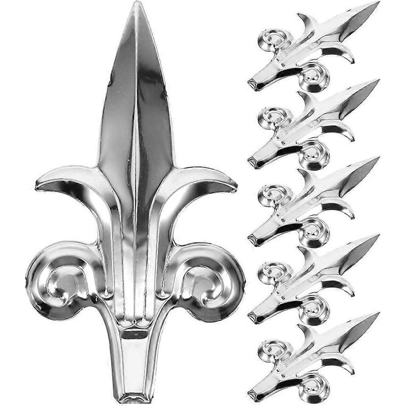 Set Mit 6 Dekorativen Zierelementen Für Zäune, Tore Und Gärten Im Landhausstil. – 16,00 X 8,70 X 1,00 Cm – Silber