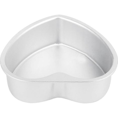 Herzförmige Kuchenform Aus Metalllegierung, Herzförmige Keksform, Tortenform, Mousseform, Kuchenform, Herzförmige Keksform – 20 X 19,5 Cm – Silber