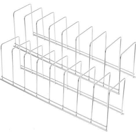 Set Aus 2 Edelstahl-topforganizern, Ständer Und Serviertablett Für Deckel – 30,00 X 10,00 X 7,00 Cm – Silber