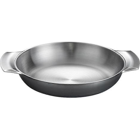 Doppelgriff-edelstahltopf, Multifunktionale Paellapfanne Im Koreanischen Stil, Kochtopf – 26 X 20 X 4 Cm – Silber
