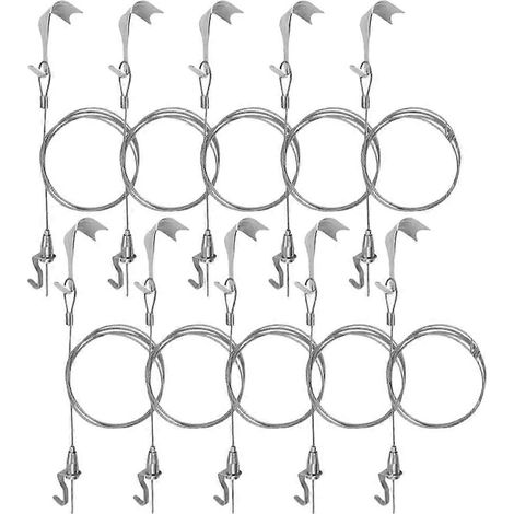 Set Mit 10 Bilderhaken Und Drähten – 54 X 2,9 X 2,6 Cm – Silber