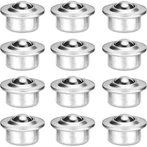 12 Universal-edelstahlrollen Mit Kugellagern (silber) – 3,2 X 3,22 Cm – Silber