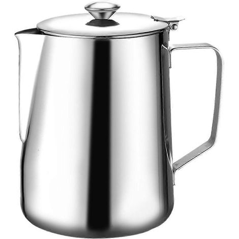 1 X 350 Ml Dickwandiger Milchbecher, Staubdicht, Mit Deckel (silber) - 8 X 8 X 12 Cm - Silber