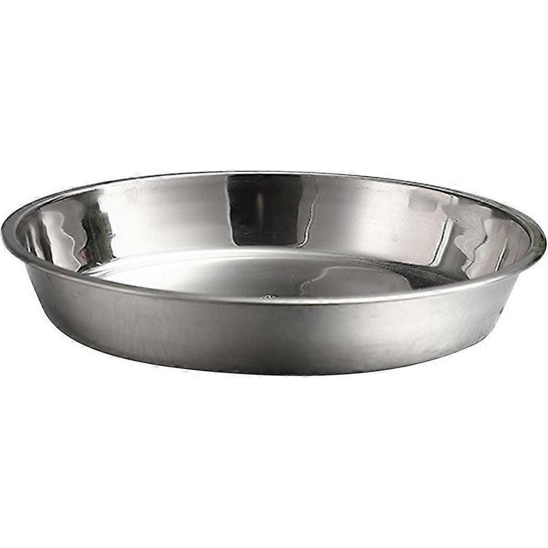 Runde, Flache, Nichtmagnetische Edelstahlplatte, Tragbar, Für Obst, Kuchen Und Andere Zubereitungen (24 Cm, Silber) - Silber