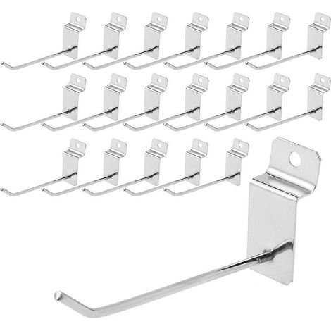 Set Mit 20 Haken Für Lamellenwände, Ideal Zur Warenpräsentation In Ihrem Geschäft, Ihrer Garage Oder Ihrem Laden. – 10,00 X 5,00 X 2,00 Cm – Silber