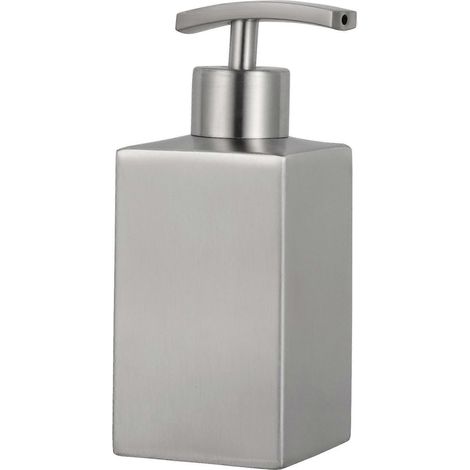 Seifenspender Aus Edelstahl, Handlotionflasche, Flüssigseifenbehälter – 15 X 6 X 6 Cm – Silber