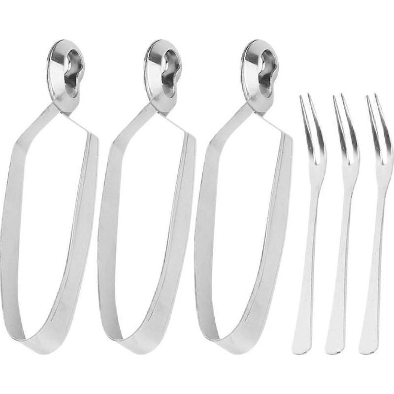 3-teiliges Set Aus Edelstahl-schneckenzange, Schneckengabel Und Geschirr Für Den Hausgebrauch – 15,50 X 2,80 X 1,50 Cm – Silber