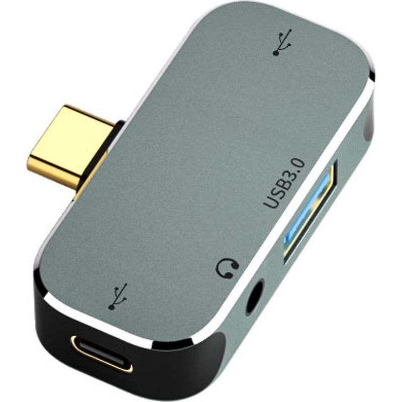 Usb-typ-c-hub Mit Usb 3.0- Und 2.0-anschlüssen Sowie 3,5-mm-kopfhörerbuchse, Externer 4-port-adapter/splitter Für Windows