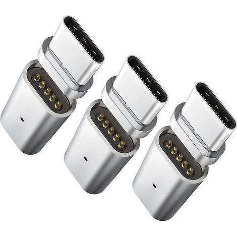 Set Mit 6 Usb-typ-c-zu-typ-c-adaptern Und 3 Anschlüssen Für Android-handys (silber) – 3 Stück