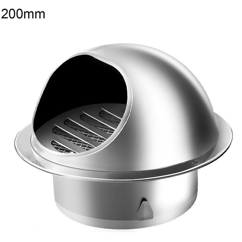 Rostfreies, Wandmontiertes Lüftungsgitter, 50–200 Mm, Mit Schlaufenbefestigung, Regendicht, Poliert Und Dickwandig, Für Den Außenbereich, Mengxi-200mm-