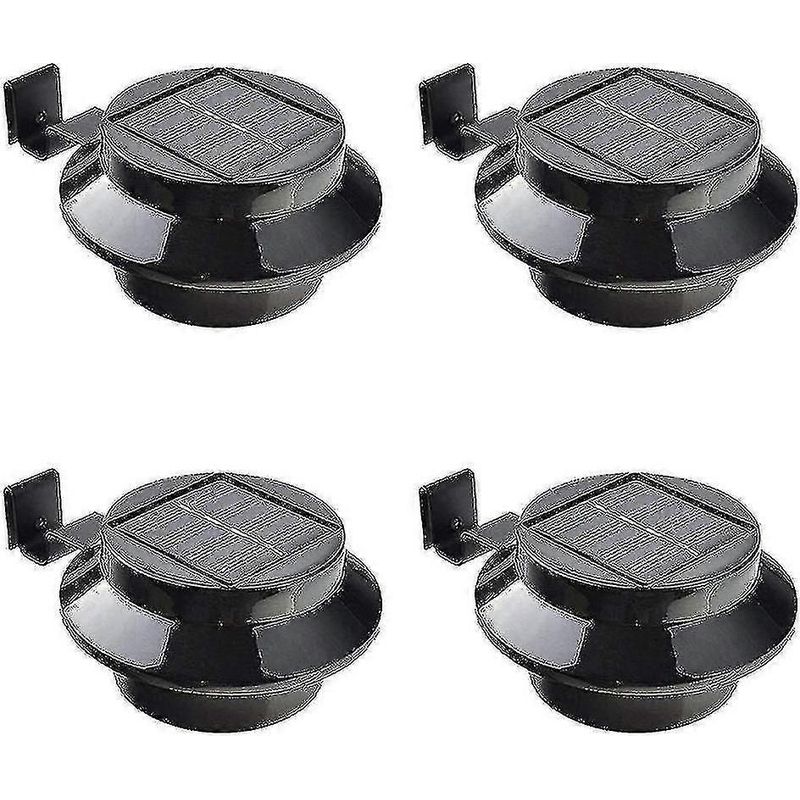 4er-set Led-solar-dachrinnenleuchten – Weiß/schwarz, Solar-nachtlichter, Wandleuchten, Zaunleuchten, Dachrinnenbeleuchtung, Perlweiß