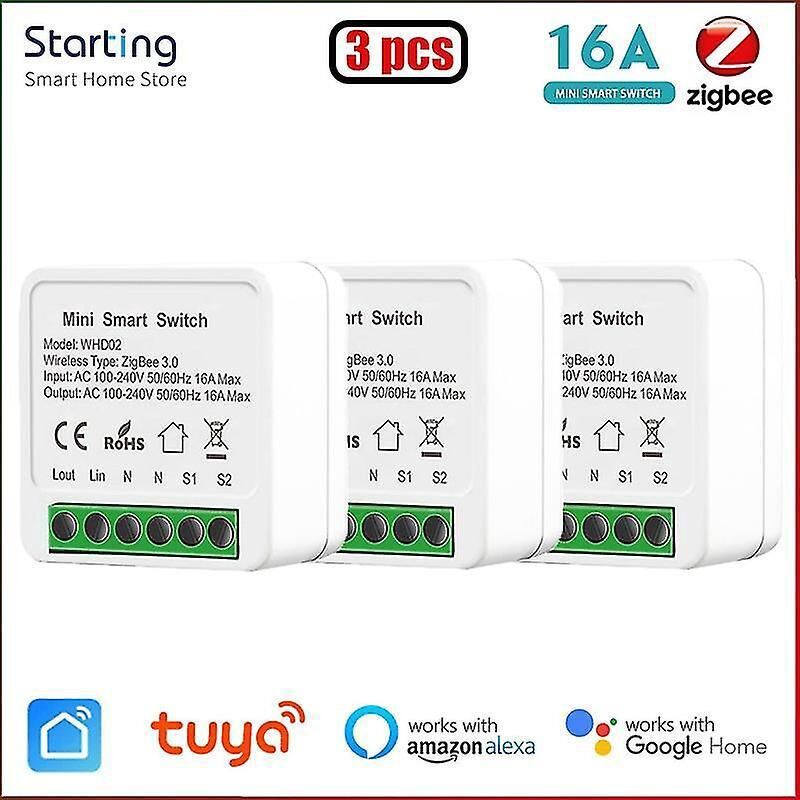Packung Mit 10 Yandex Alice Tuya Zigbee 3.0 Mini-smart-schaltern Für Das Vernetzte Zuhause (3 Stück).