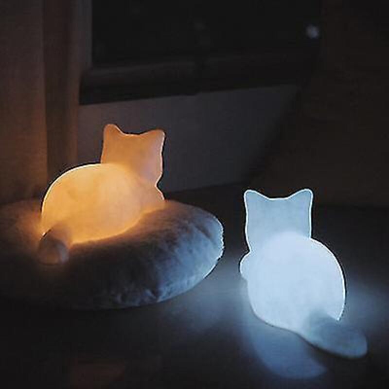 Nachtlicht Aus Vinyl Mit Katzenmotiv, Tragbare Tierlampe Fürs Schlafzimmer