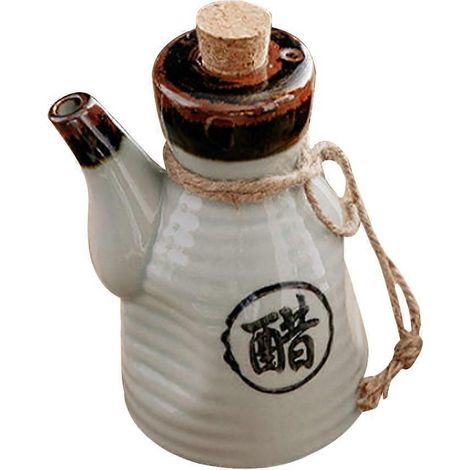 Japanische Keramikflasche Für Gewürze, Öl, Kräuter Und Hausgemachte Würzmittel – 7 X 7 X 11 Cm – Weiß