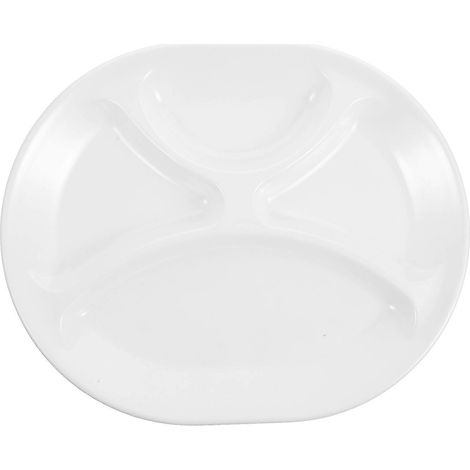 Vierfach Unterteilter Melaminteller, Flacher Teller, Servierplatte Für Den Hausgebrauch – 31 X 25,5 X 2 Cm – Weiß