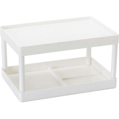 1 Einfaches, Zweistöckiges Ablageregal Fürs Büro (weiß) - 28 X 18,5 Cm - Weiß