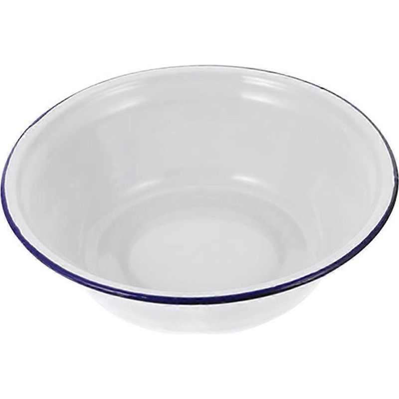Retro-emaille-schüssel, Emaille-rührschüssel, Salatschüssel – 18,00 X 18,00 X 5,50 Cm – Weiß 2