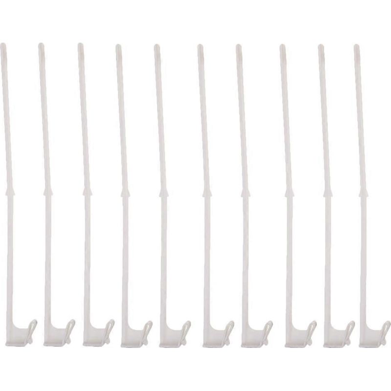 10er-packung Autofenster-fahnenstangen Zum Anclipsen (fahnen Nicht Enthalten). – 38,00 X 4,50 X 2,50 Cm – Weiß