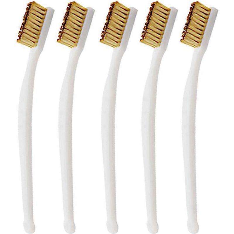 Set Mit 5 Metallbürsten Mit Kunststoffgriffen, Kupferschaberbürsten Zum Entfernen Von Lötzinn Und Rost. – 18,50 X 2,50 X 1,50 Cm – Weiß