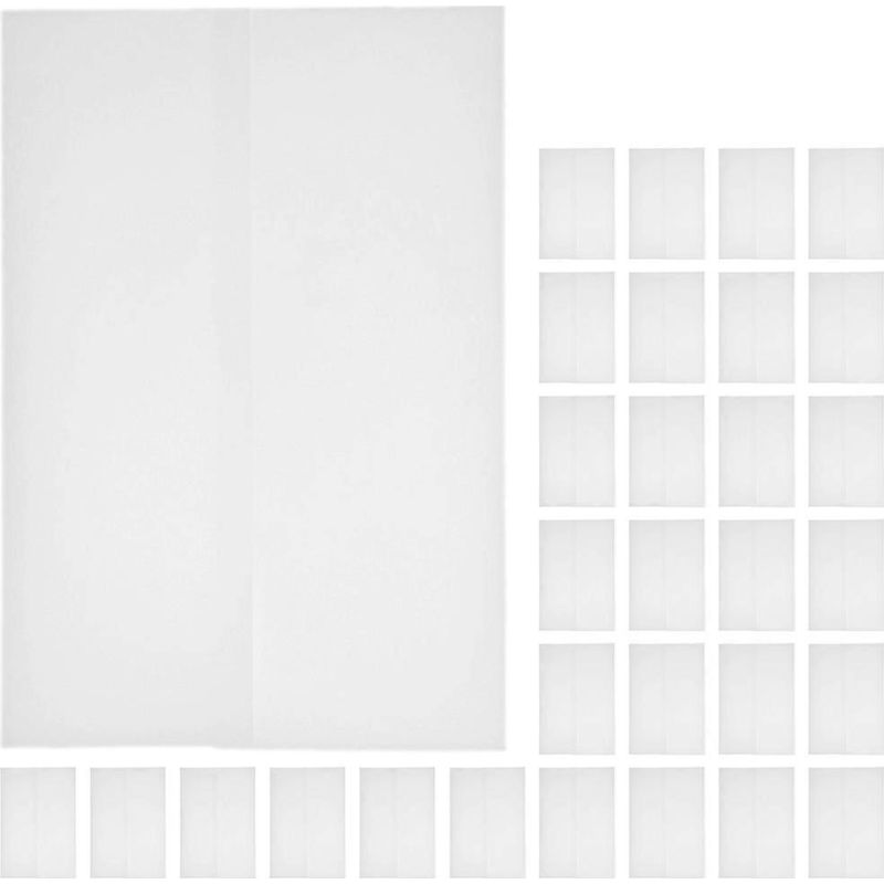 50 Einladungskarten Mit Pergamenttaschen, Blanko- Und Transparentumschlägen – 26,80 X 18,00 X 0,10 Cm