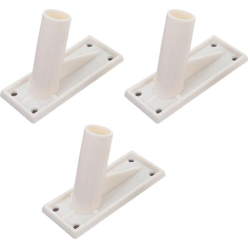 Set Mit 3 Selbstklebenden Wandhalterungen Für Fahnenmasten – 11 X 5 Cm – Weiß