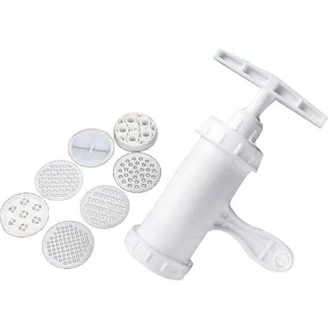 Mini-nudelmaschine Für Den Hausgebrauch (nudelpresse + 7 Weiße Formen) – Weiß