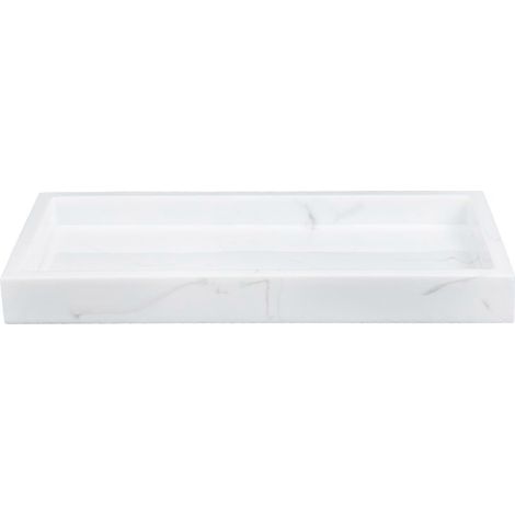 Aufbewahrungsschale In Marmoroptik Für Badezimmer, Aufbewahrungsschale Für Diverse Gegenstände – 20 X 10 Cm – Weiß