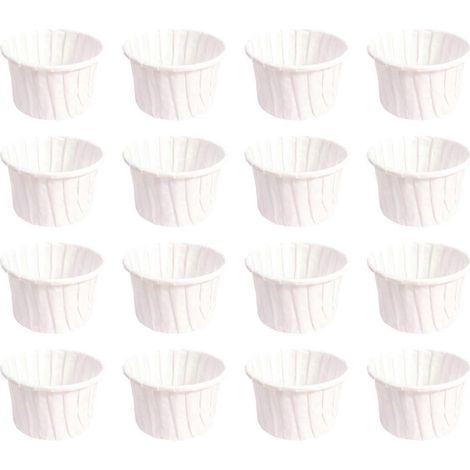 100 Einweg-kuchenförmchen Mit Gewelltem Rand, Hitzebeständig, Für Muffins Und Cupcakes (weiß) – 6,8 X 6,8 Cm