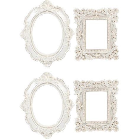 4 Professionelle Und Kreative Bilderrahmen (weiß) – 12 X 9,5 X 0,5 Cm – Weiß