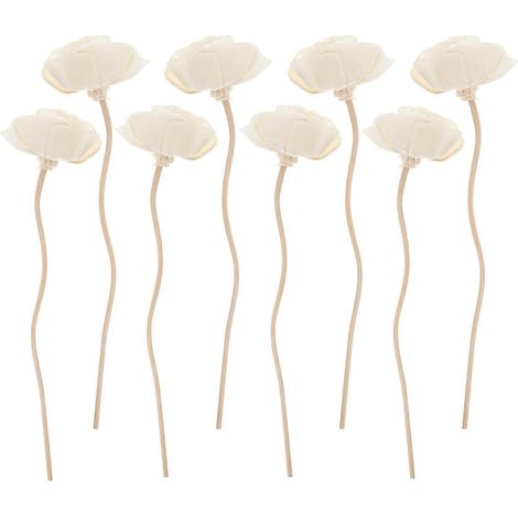 Set Mit 8 Rattanstäben Für Aromatherapie, Aromatherapie-zubehör, Blühendes Rattan – 22 X 4,5 Cm – Weiß
