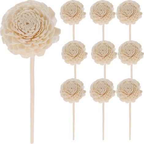 10 Rattanstäbe Für Aromatherapie, Aromatherapie-zubehör, Blühendes Rattan – 22 X 4,5 Cm – Weiß
