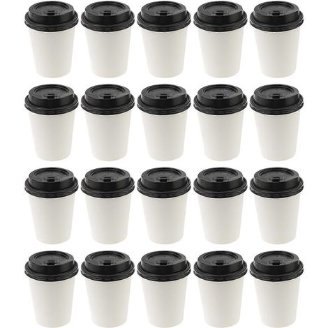 50 Isolierte Einweg-kaffeebecher Aus Papier Mit Deckel Für Den Außer-haus-verkauf (8 Oz, 280 Ml) – 9,20 X 8,00 X 8,00 Cm