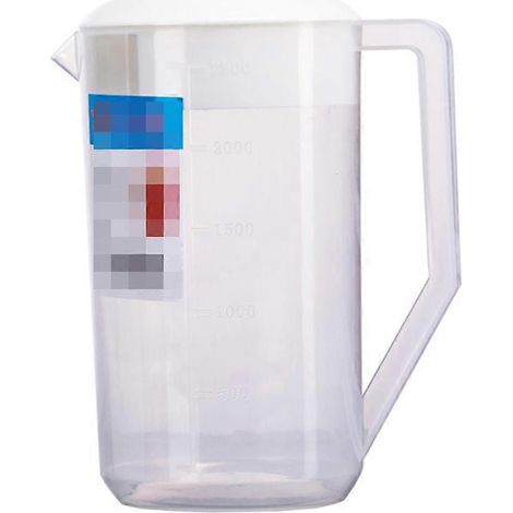 Messkessel Mit Graduierung, Getränkebehälter Mit Deckel, Hitze- Und Kältebeständiger Saftkrug Aus Kunststoff (2500 Ml, Weiß) – 13,2 X 22,8 Cm – Weiß