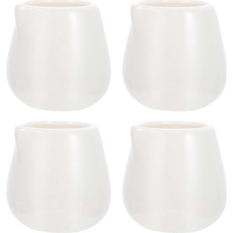4-teiliges Mehrzweck-set: Saucenschalen, Wasserbecher Und Kaffeekännchen Ohne Henkel (m, Weiß) – 5 X 4,5 X 5,5 Cm – Weiß