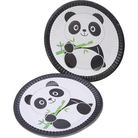 40 Einwegteller, Niedliche Papptabletts Mit Panda-motiv, Partyzubehör Für Geburtstage Und Feiern. – 18 X 18 X 1 Cm – Wie Abgebildet